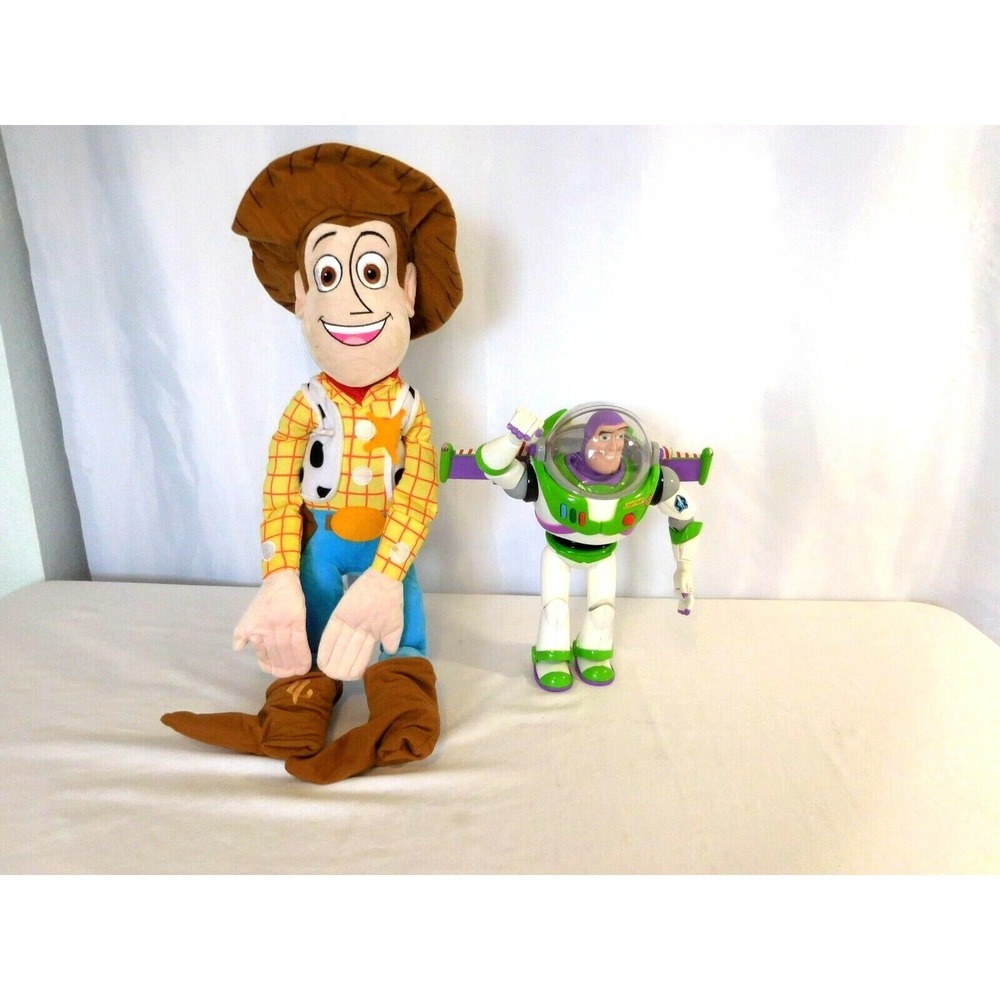 Disney Woody Toy Story 24" Doll Figure Hat Plush Toys Disney Pixar + Buzz Light